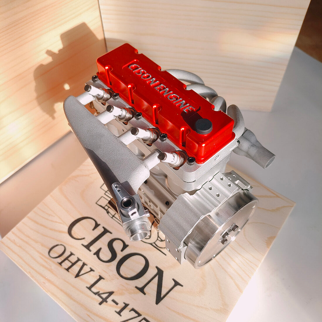 CISON L4-175 17.5cc Mini OHV Inline Four-cylinder Four-Stroke Water-Cooled L4 Gasoline Engine Model for RC Cars Ships(ASSEMBLED) - Image 6