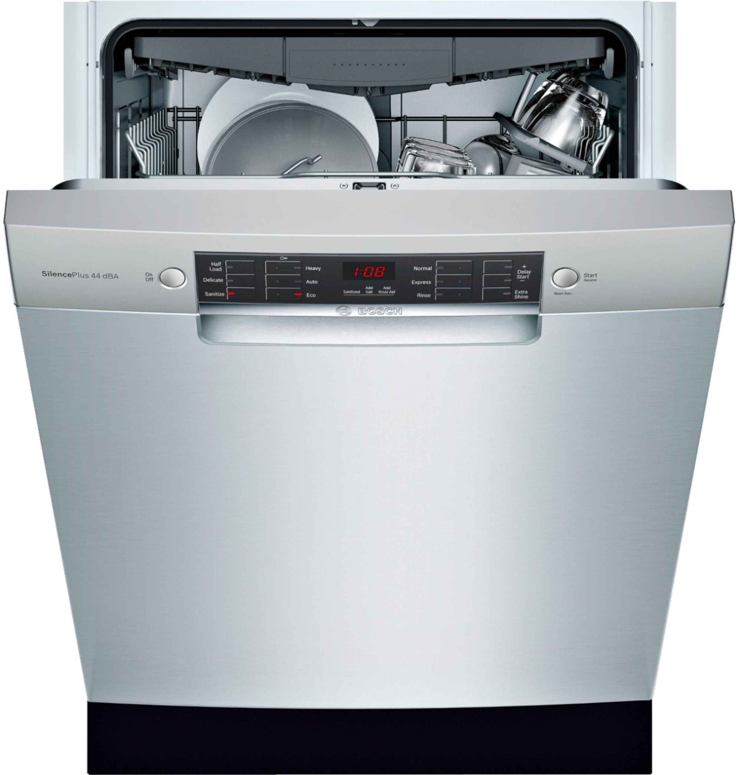 Bosch – 800 Series 24 Front Control Built-In Dishwasher with Stainless Steel Tub – Stainless steel - Image 2