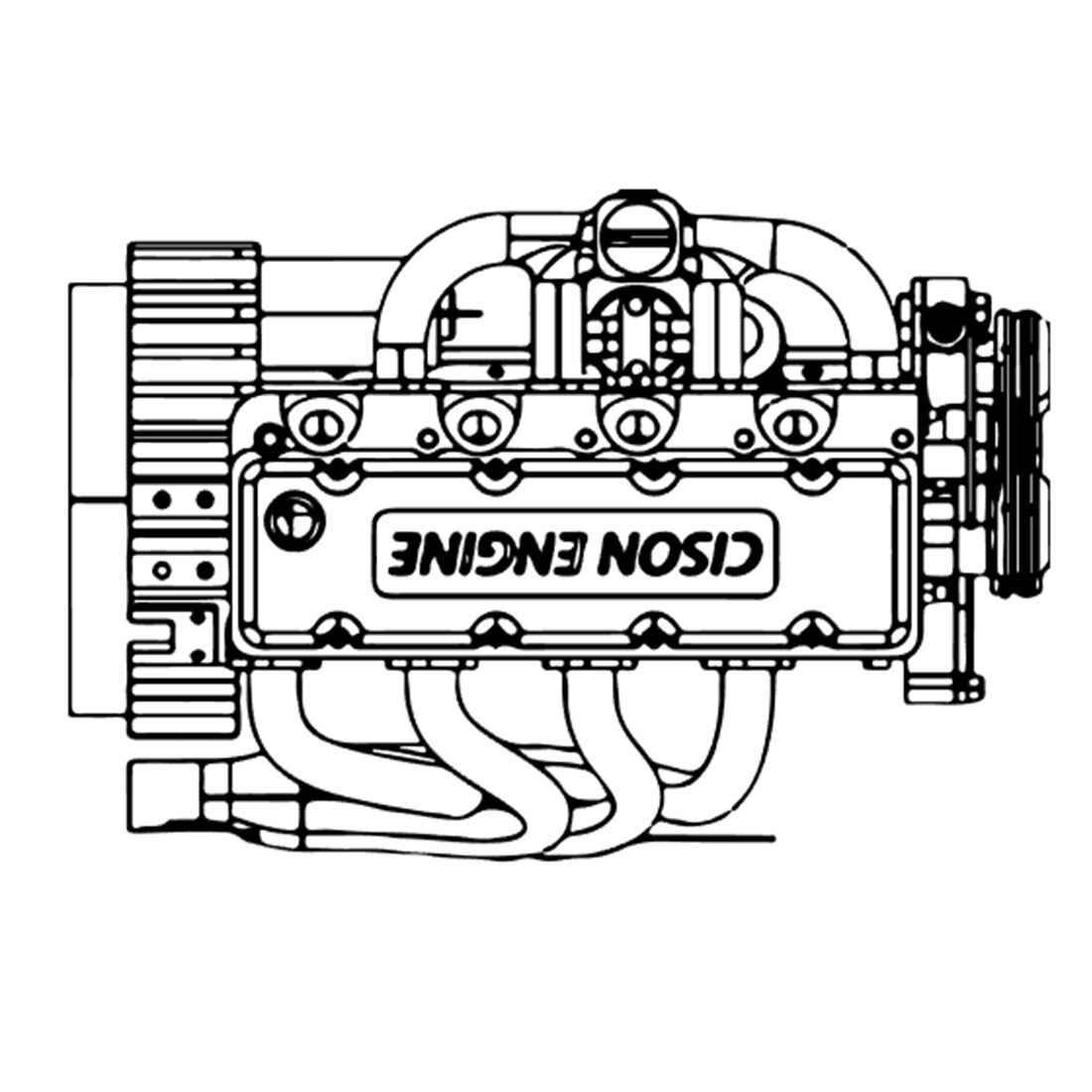 CISON L4-175 17.5cc Mini OHV Inline Four-cylinder Four-Stroke Water-Cooled L4 Gasoline Engine Model for RC Cars Ships(ASSEMBLED) - Image 7