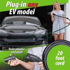 Alternative view of Deco Home Level 1 & 2 32A 240V Portable EV Charger, NEMA 14-50 and 5-15 Plugs, 20FT SAE J1172 Charging Cable, Tesla Adapter