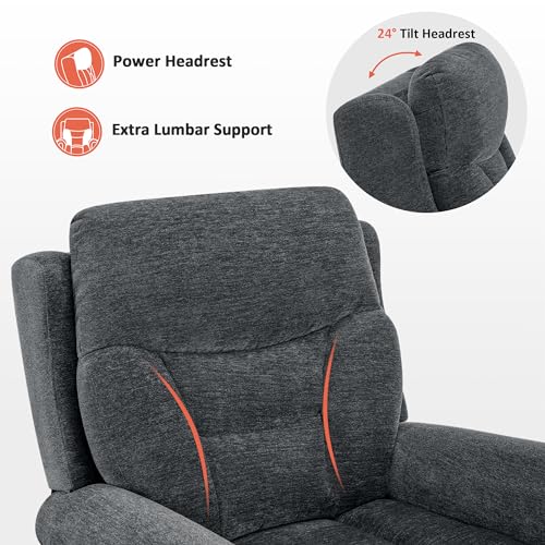 MCombo Triple Motor Power Lift Recliner Chair with Massage and Lumbar&seat Heating, Rolled Arms, Adjustable Headrest for Elderly People, Fabric 7888 (Coffee, Medium) - Image 37