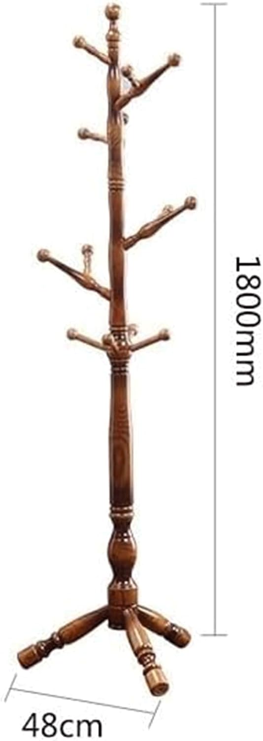 Clothes Stand Modern Coat Rack Solid Wooden Standard Rod 12 Hook Entryway Hall Bedroom Clothes Rack for Clothes Hat Jacket Scarf Hanger New Furniture - Image 2
