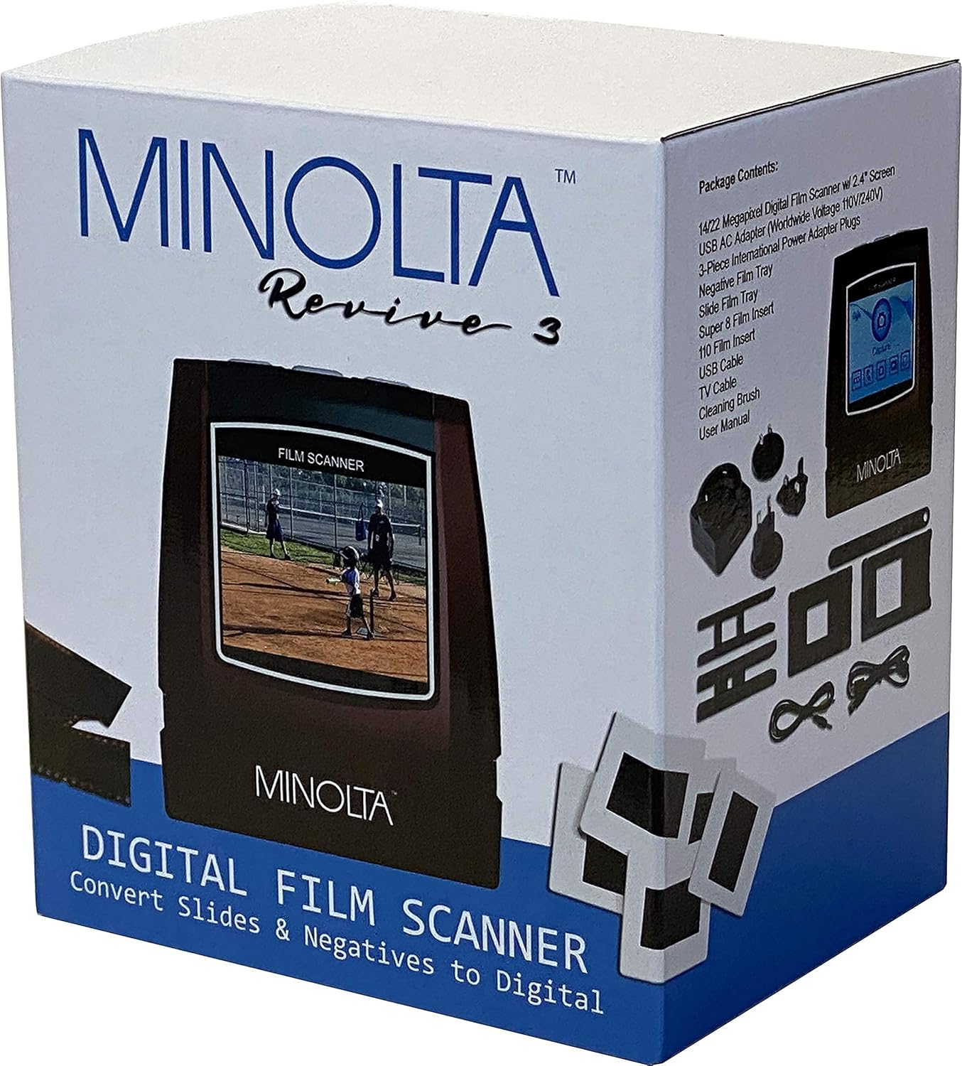 MINOLTA Film & Slide Scanner, Convert Color & B&W 35mm, 126, 110 Negative & Slides, Super 8 Films to 22MP JPEG Digital Photos, 16GB SD Card, Worldwide (Red) - Image 9