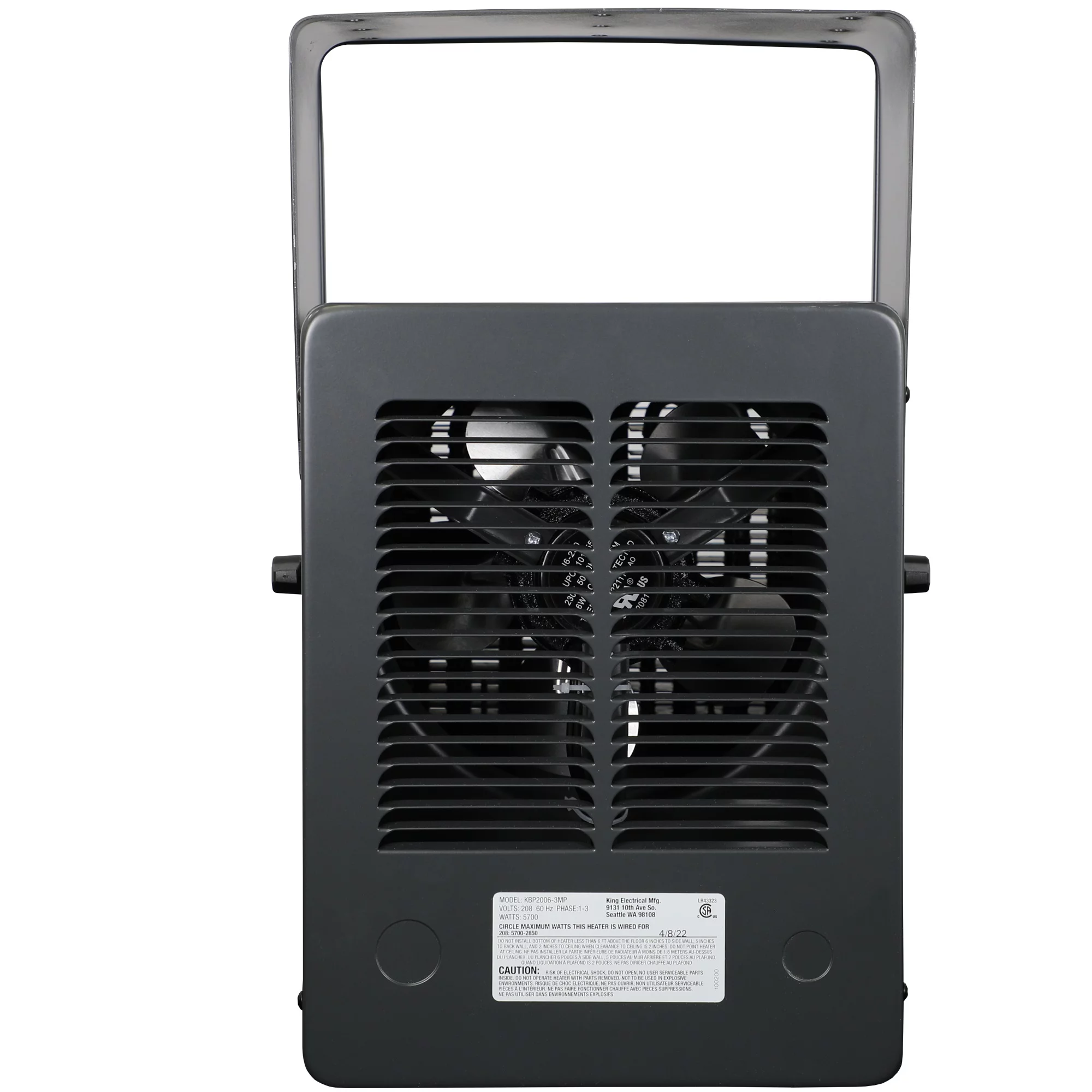 King Electric 2850W 120V 1 Ph Multi-Wattage Compact Unit Heater, Almond, KBP1230 - Image 4