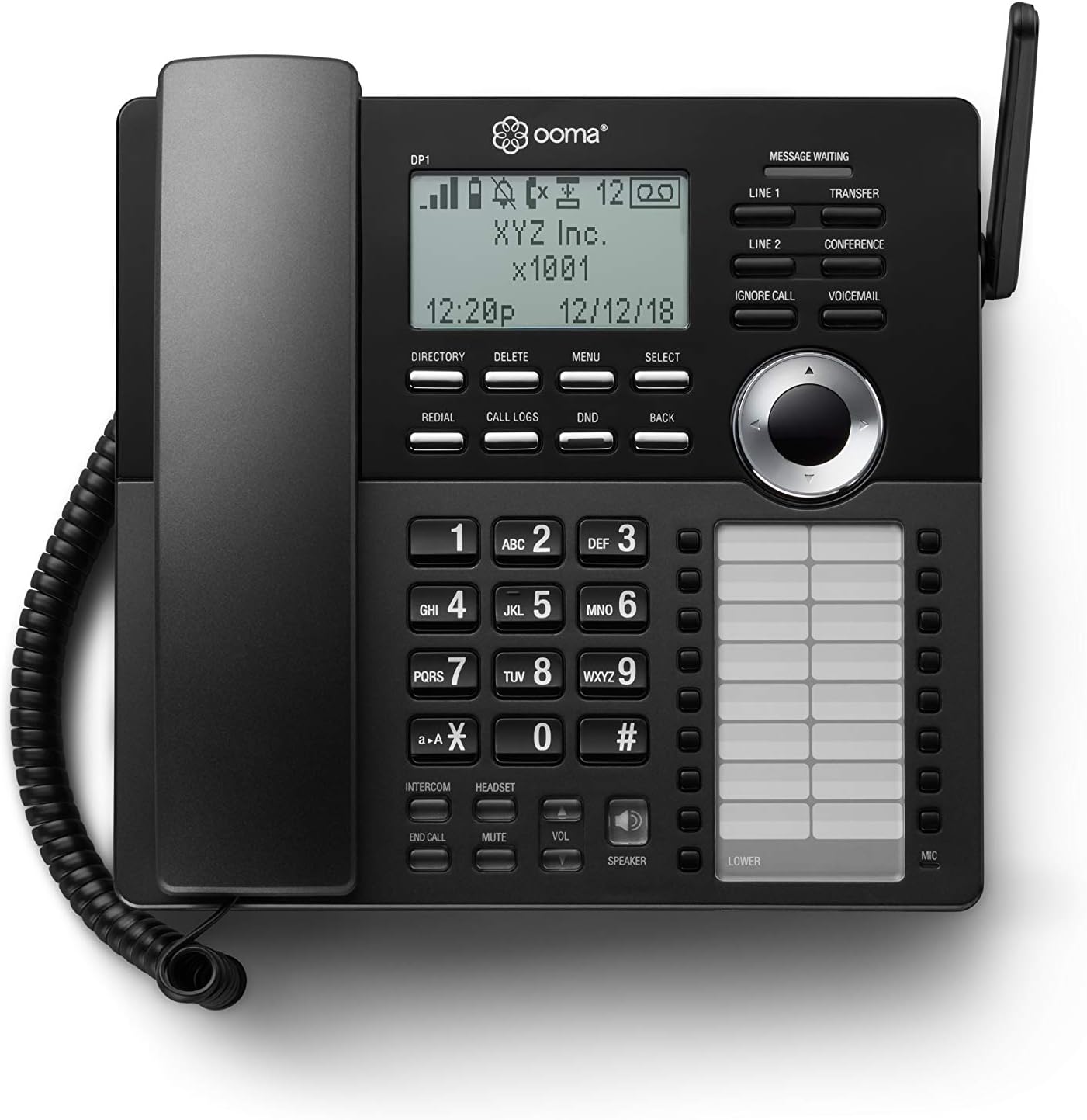 ooma DP1-T Wireless Business Desk Phone. Connects wirelessly to ooma Telo Base Station. Works with ooma Telo VoIP Free Internet Home Phone Service,Black