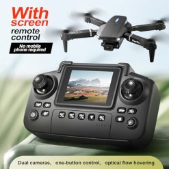 Alternative view of E88 Drone with Screen Controller with SD card, Foldable Mini Drone for Beginners, 2 Batteries, 360?? Flips Waypoint Fly, Active Obstacle Avoidance, One Key Take Off/Landing. (2 batteries – Black)
