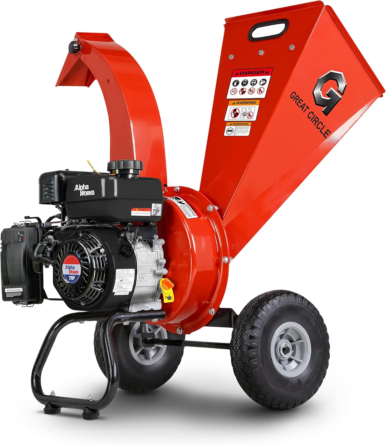 GreatCircleUSA Mini Wood Chipper Shredder Mulcher Ultra Duty 7 HP Gas Powered 3 Inch Max Wood Capacity EPA/CARB Certified Aids in Fire Prevention and Building Firebreaks