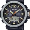 Casio Pro Trek Tough Solar Triple Sensor 52mm Analog-Digital Watch PRG-600-1CR